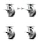 Service Caster 6 Inch Kingpinless V Groove Semi Steel Wheel Caster Brakes 2 Swivel Locks, 4PK SCC-KP30S620-VGR-SLB-BSL-2-SLB-2 - alternate 1
